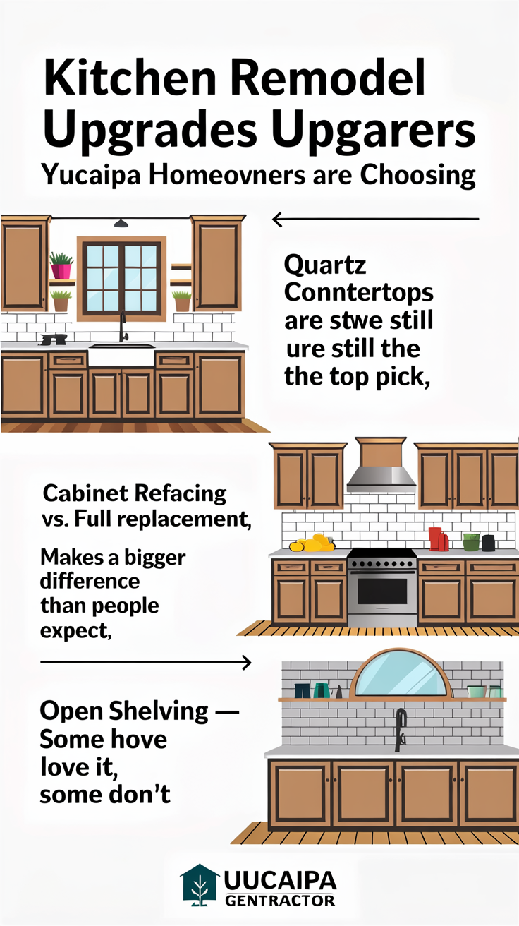 Kitchen Remodel Upgrades Yucaipa Homeowners Are Choosing — infographic summary