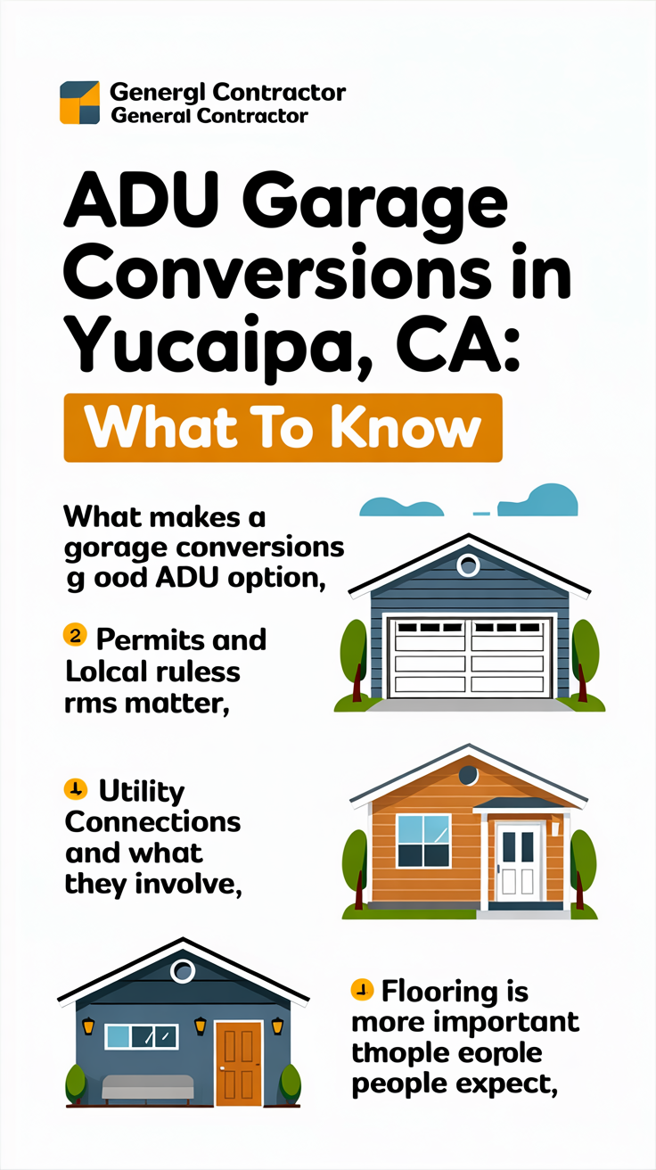 ADU Garage Conversions in Yucaipa, CA: What to Know — infographic summary