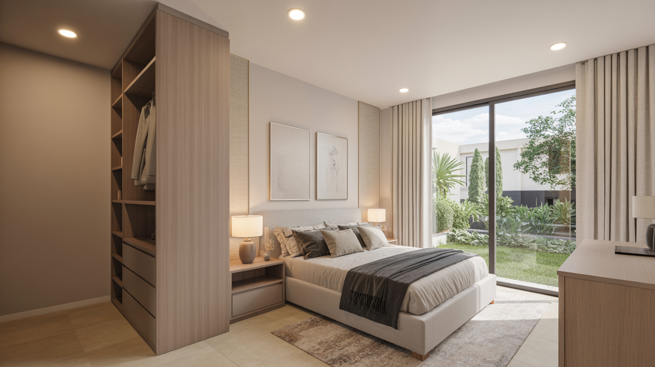 Comfortable ADU bedroom with natural light and modern finishes